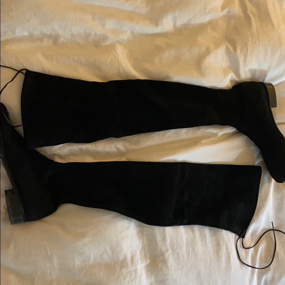 Stuart Weitzman Black suede Lowland boots